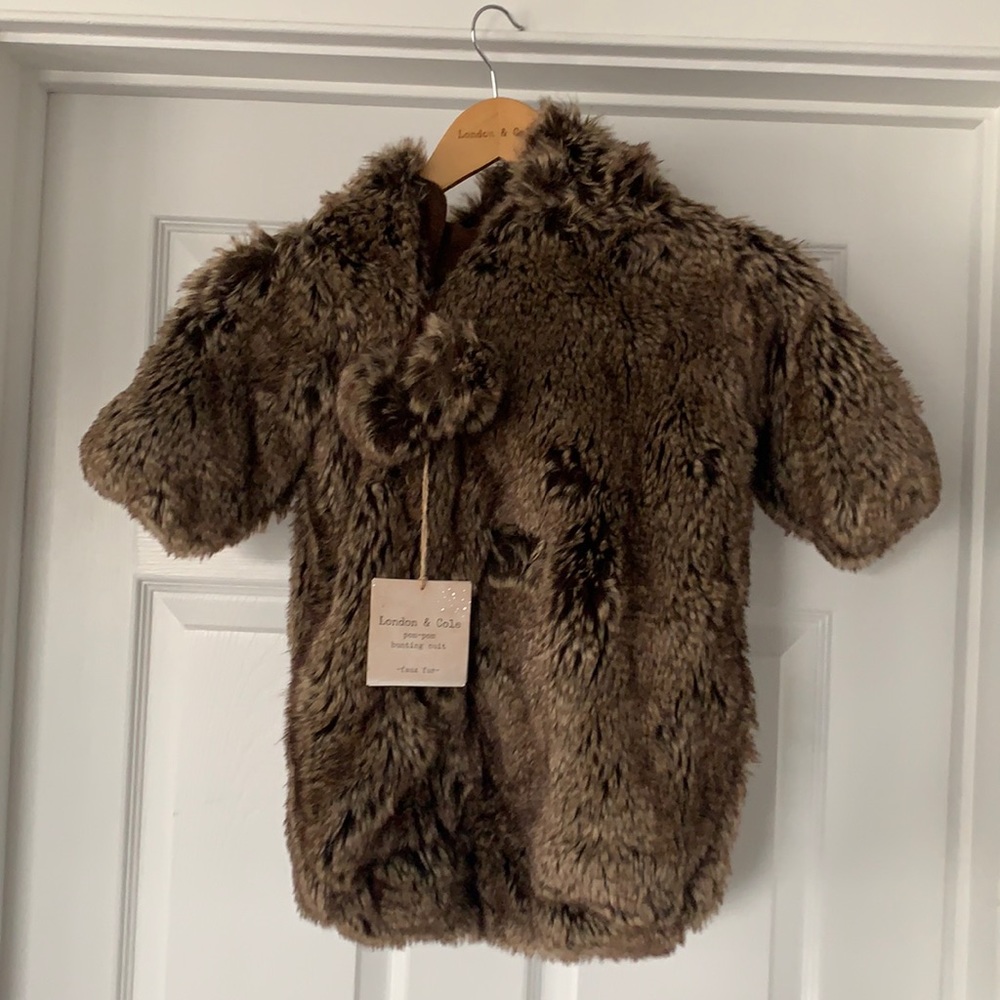 Brown faux fur bunting suit